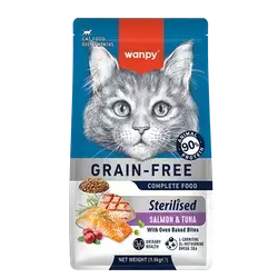 WANPY Grain Free Sterilized Cat Food Salmon & Tuna Recipe 1.5KG