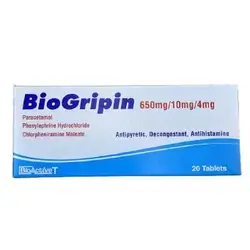 BIOGRIPIN TABLET COLD AND FLU ( PARACETAMOL + PHENYLEPHRINE HYDROCHLORIDE+ CHLOROPHRNIRAMINE)