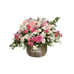 Rose And Baby Rose Flower Basket