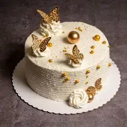 White And Gold Cake