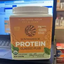 SUNWARRIOR PROTEIN CLASSIC PLUS UNFLAVORED 375GRAM KETO FRIENDLY