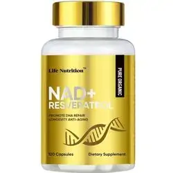 Life Nutrition-NAD+ Supplement 1000mg 120 Capsule - True NAD& Resveratrol,NMN Alternative for Anti-Aging