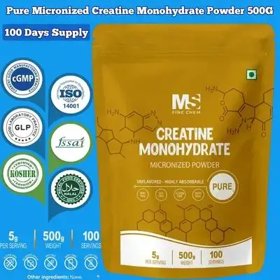 Creatine Monohydrate Powder, Micronized, Instant, Unflavored, 5000mg Per Serving, Creatine Monohydrate, Pure, No Filler, Keto & Vegan, Easy Dissolve Pre & Post Workout for Women and Men, 500g creatine