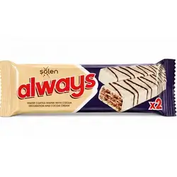 Always White Coated Cocoa Decorated Wafer With Cocoa Cream 2x 32g