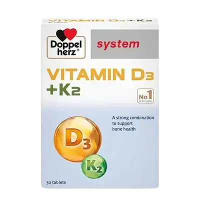 VITAMIN D3+ K2 30 Tablets _ Doppel herz
