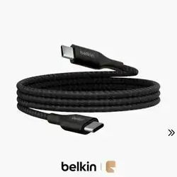Belkin BoostCharge USB-C to USB-C Cable 240W EPR Double-Braided Nylon Fast Charging Cable (1M) - Black