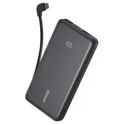 Anker Zolo Power Bank 10K 22.5W Built-In USB-C Cable Black - 10000mAh 22.5W Power Bank with Built-in USB-C Cable from Anker, Black