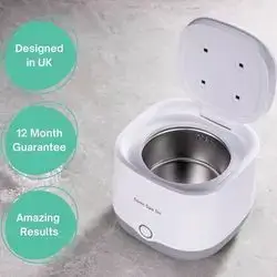 Sonic Spa Cordless Ultrasonic Retainer Cleaner with Boostab Tablets – 45kHz Battery Powered, Portable Cleaning Pod for Retainers, Aligners, Dentures, Mouthguards & Oral Appliances (White)