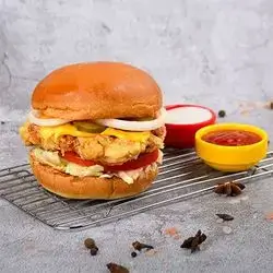 Royal Chicken Burger With Cheddar Cheese
