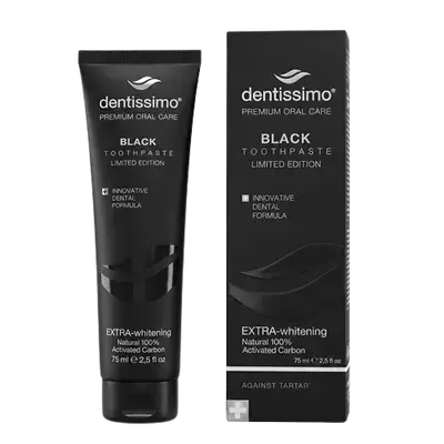 Black Toothpaste Extra-Whitening Activated Carbon 75ml _ dentissimo
