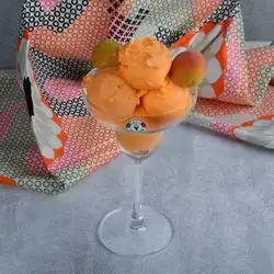 Scoop Ice Cream With Apricot Flavor
