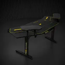 AG Table Atlas Station Shelves LED Black - 187cm + 64cm + 73cm