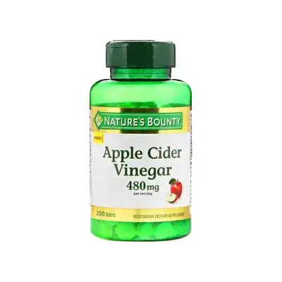 ناتشرز باونتي خل التفاح 480مجم 200 كبسولة/Natures Bounty Apple Cider Vinegar 480mg 200 Tablets