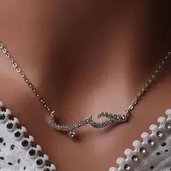 1 Pc Luxury Arabic Word For Love Zirconia Necklaces For Women Silver