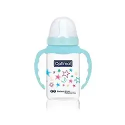 Narrow Neck Feeding Bottle 140ml (+0) with Handle - Blue