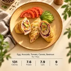 Beetroot Omelet Roll
