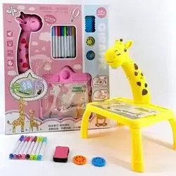 An educational game that displays a drawing on paper using a lamp and slides (circles)