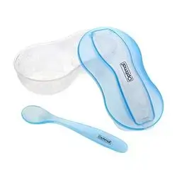 Grinding Feeding Bowl with Spoon - Blue