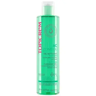 Topicrem AC Purifying Cleansing Gel منظف ينظم إفراز الدهون ويستهدف الاحتياجات المحددة للبشرة الدهنية الحساسة للبالغين والمراهقين.