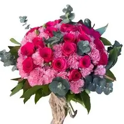 Bridal Bouquet Of Roses With Karnafil And Accessories