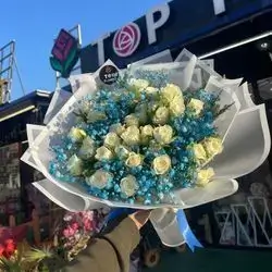 Blue And White Flower Bouquet