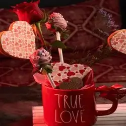 valentine mug with flowers