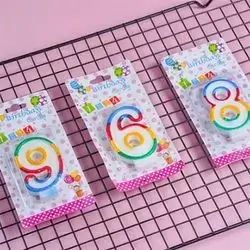 Colored Number Candles, 3 pcs