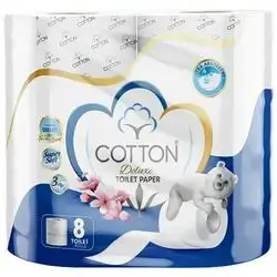 Cotton Toilet Paper Deluxe 8 Roll