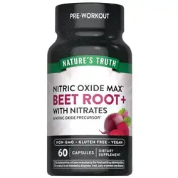 Nature's Truth Beet Capsules | 60 Count | Nitric Oxide for Men & Women | Vegan Supplement, Non-GMO & Gluten Free