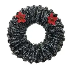 Crf Xmas Grn Wreath W/flowr 40cm