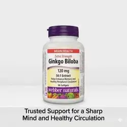 Extra Strength Ginkgo Biloba 120mg webber naturals (90 softgels)