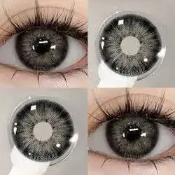 1 Pair Purple Black Colored Contact Lenses Eye Makeup 14.2mm Yearly Use