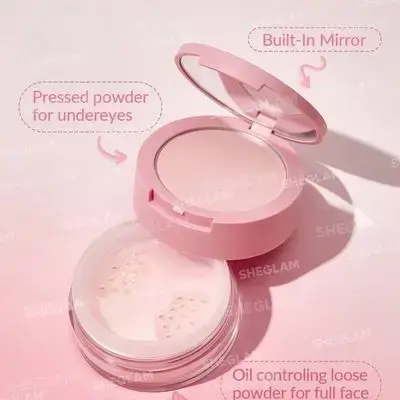 SHEGLAM Insta-Ready Face & Under Eye Setting Powder Duo-Bubblegum