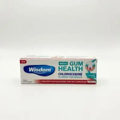 Wisdom daily gum health chlorhexidine fluoride toothpaste with hyalironic acid 75ml