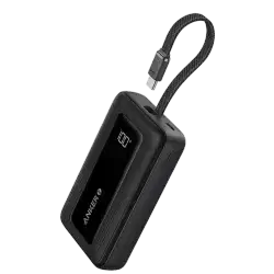 Anker Zolo Power Bank (10K, 30W) with a 5.4-inch (13.7 cm) built-in USB-C cable.