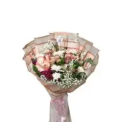 Mix Bouquet With Gypsophila Flower