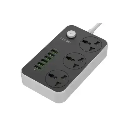 LDNIO 2500W Power Strip | 3 Power Sockets + 6 USB Ports