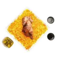Smoked Half Chicken On Rice Platter