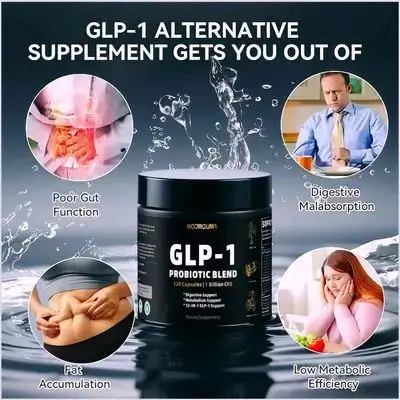 GLP-1 Support Probiotic Blend 12 in 1 - Glp1 Booster with Berberine, 1 Billion CFU, 5 Probiotic Strains - 1500mg Glp1 Blend Supplements, for Gut Health, Digestive, fat loss, weight management, 120 Capsules
