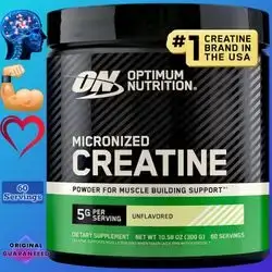 Original Optimum Nutrition Micronized Creatine Monohydrate Powder, Unflavored, 60 Servings, 300 Grams, on creatine, ON Creatine Monohydrate, Creatine Monohydrate, for Men and Women