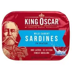 King Oscar Wild Caught Brisling Sardines In Pure Spring Water, 3.75 Ounce