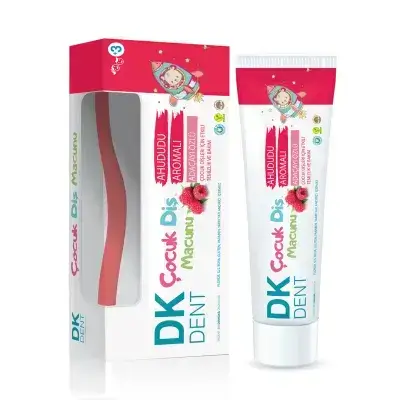 Dkdent Raspberry Flavored Fluoride-Free Children'S Toothpaste 50 Ml With Brush Gift