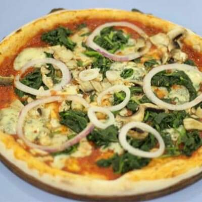 Fungi Spinach Pizza