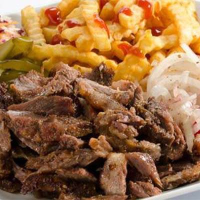Dish of Meat Shawarma , Cooked on Charcoal