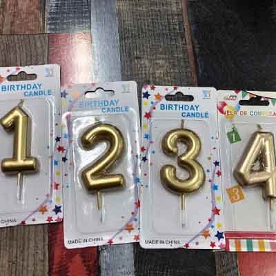 Birthday Number Candle (Gold Color)