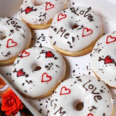 White Vanilla Valentine’s Ring Donut
