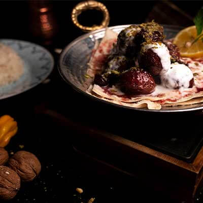 Cherry Kebab with Yoghurt