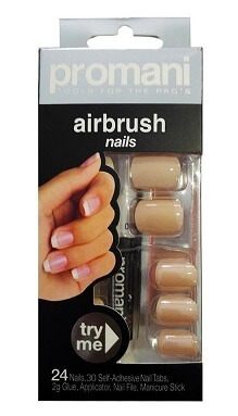 Promani AirBrush Nails 5003  (24 Nails,30 Tabs,2G Glue,Applicator,Manicure Stick)