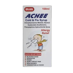 ACHEE Cold & Flu Syrup Allergy Relief 100ml _  BRAWN