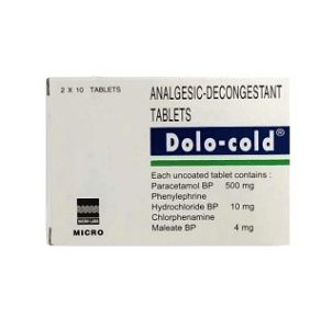 Dolo-Cold Analgesic-Decongestant 2×10 Tablets _ MICRO